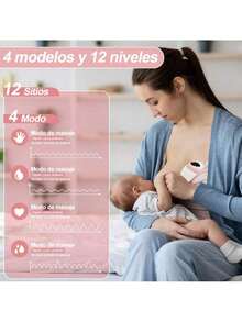 Set de 2 sacaleches eléctricos de 210ml, 4 modos y 36 ajustes, masaje por succión, frecuencia ajustable, sin olor, modo de memoria inteligente (con bolsa de transporte) - Rosa - Ver 6