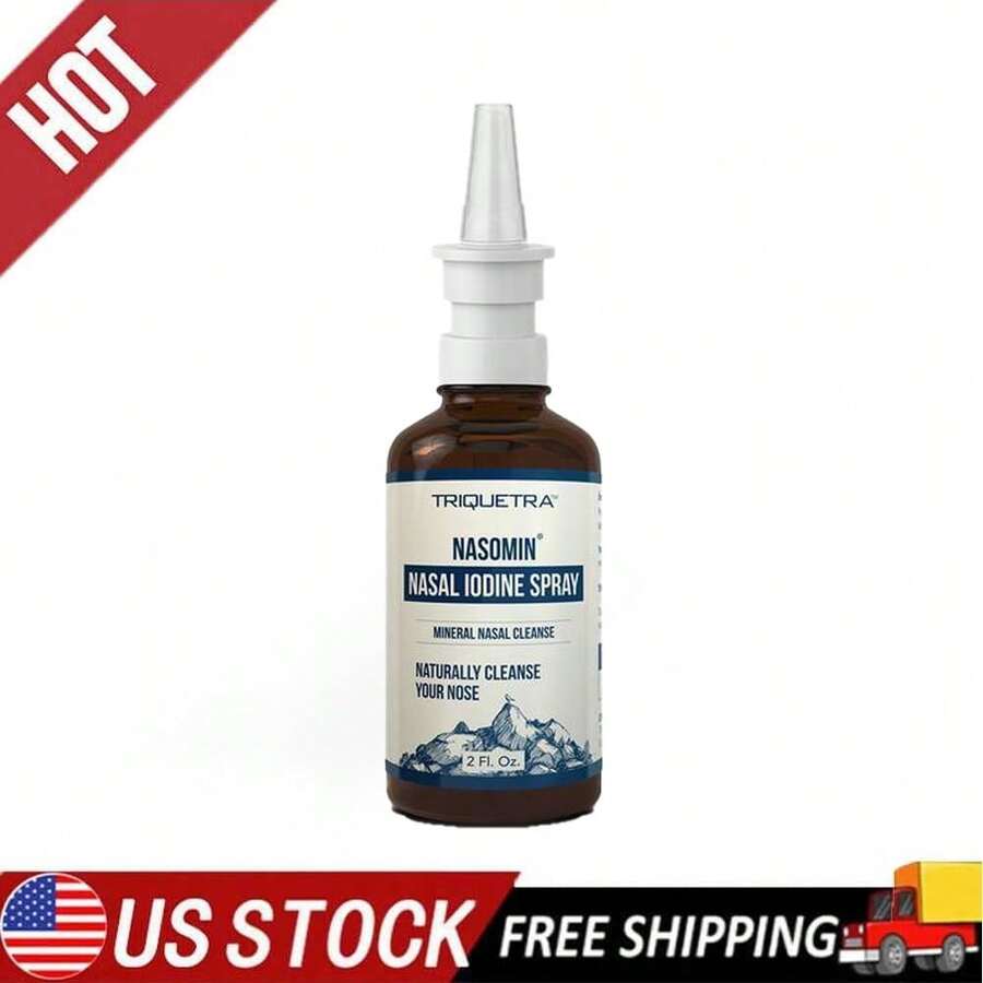 Relief & Clear Breathing Spray | Nasomin® Iodine & Fulvic Acid Blend For Daily Cleansing & Refreshing | 100% Minerals, 150+ Uses (2oz + Sprayer) - View 1