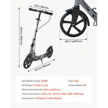 Patinetes y equipos para niños - 20 cm (8 pulgadas), Aluminio, Gris - Ver 7