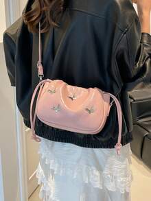 精致时尚蝴蝶云形2026新款优雅奢华女士手提包 - 粉色 - 查看 8