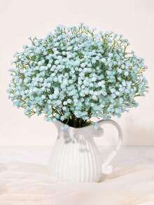 Bouquet de fleurs artificielles en plastique bleu avec tiges, mini bouquet de fleurs de carnation factices, convient pour l'arrangement de vase, le bouquet DIY, la décoration de la maison, la décoration de la chambre, la décoration de table, la décoration du salon, la décoration de bureau, la décoration de jardin extérieur, la décoration de mariage, la décoration de fête, la décoration d'anniversaire - Bleu ciel - Voir 12