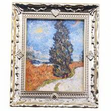 Mini paysage forestier réaliste Marguerite Peinture à l'huile Modèle Décoration, Accessoire de peinture de décoration murale miniature pour la maison, Décoration de maison de poupée, Pièces DIY de scène miniature, DIY de scène miniature pour la maison, Cadeau de collection pour les passionnés et les enthousiastes - Multicolore - Voir 8