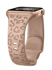 Leopard Engraved Bands Compatible With Apple Watch Band 41mm 40mm 38mm 42mm 44mm 45mm 46mm 49mm Girl, Soft Silicone Cheetah Designer Embossed Sport Strap Compatible With IWatch Series 11 10 9 8 7 6 5 4 3 2 1 Ultra - Multicolor - View 13