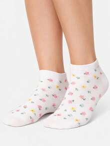 Kit Of 12 Pairs Of Women's Printed Short Ankle Socks, Multicolor, Size 35-40 - 彩色 - 查看 6