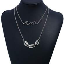 1 Set Summer Beach, Daily, Travel, Home Party, Evening Wear Multilayer Elephant, Moon, Shell, Geometric Necklace For Women - Silver - View 11