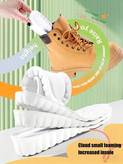 1 par de palmilhas unissex 4D Cloud Cushion, com alta absorção de impacto, respiráveis e que absorvem o suor, confortáveis para uso o dia todo.