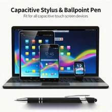 Set de 11 bolígrafos de punta de bola naranja - Incluye 1 bolígrafo y 10 recambios - Bolígrafo de gel retráctil de metal, 2 en 1 con función de pantalla táctil, apto para uso de oficina. - A - Ver 7