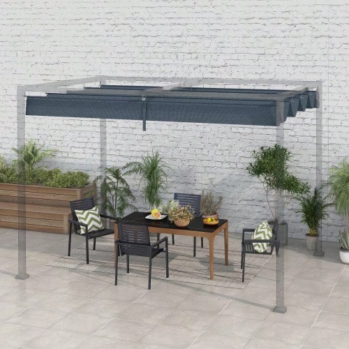Replacement Pergola Roof, Approx. 3 X 2.5 M, Shade Cover For Pergola, Pergola Roof With UV Protection, For 3 X 2.15 M, Dark Grey - Màu xám đen - Xem 1