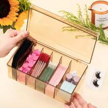 Acrylic Eyelash Extension Organizer Large Capacity Lash Plies Storage Container Box Makeup Cart With Lashes Extension Plies - 琥珀色 - 查看 2