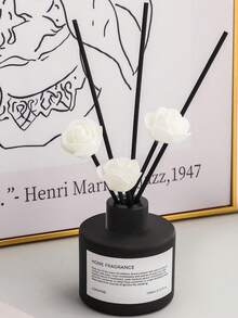 Black White Minimalist Reed Diffuser Set (Includes Reed Diffuser Sticks And Rose Bouquet) | 100ml No-Fire Aromatherapy | Long-Lasting Home Fragrance | Rose Scented Diffuser With Sticks, Room/Bedroom/Home Deccor, Car/Home/Bathroom Accessaries, A-Ir Up Bottle, Room Freshener, Car Air Freshener, Wedding Decorations, Gifts For Women/Mother's Day - Fragrance - View 7