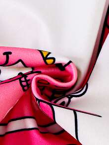 2pcs Baby Girls' White Sleeveless Top With Dinosaur Print & Pink Dinosaur Cartoon All-Over Print Shorts Set, Spring/Summer - Pink - View 10