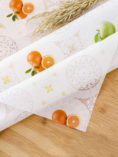 1pc Pastoral Fruit Print Waterproof, Oil-Proof, Dirt-Proof Drawer Liner, Reusable And Easy To Clean Shelf Pad, Suitable For Kitchen, Refrigerator, Wardrobe, Size: 60cm X 137cm