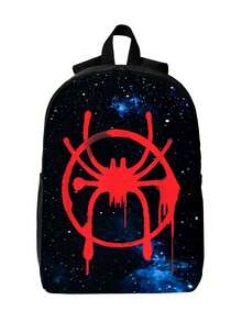 Parallel Universe Red Logo   Brave Miles Morales  Student Daily Schoolbag Dual Shoulder Large Capacity Travel Bag, - màu đen - Xem 1
