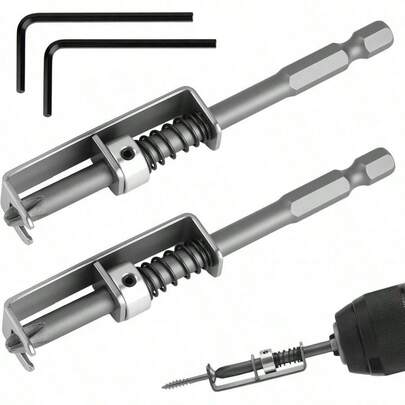 2pcs Spring-Loaded Anti-Drop Screw Fixator - Suitable For One-Handed Operation Hex Collet | Precision Tool For Electricians, Mechanics And Heavy-Duty DIY