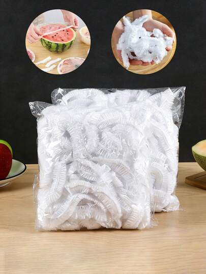 400pcs Reusable Stretch Silicone Food Covers, Airtight Plastic Wrap, Food Preservation Bags, Kitchen Bowl Lids, Fruit & Food Saver Covers, Thick Refrigerator Cling Film