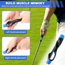 Golf Grip Trainer Golf Grip Training Aid With Swing Correcting Arm Band Golfs Swing Trainer Correcting Left And Right Hand Positions - Blue - 查看 7