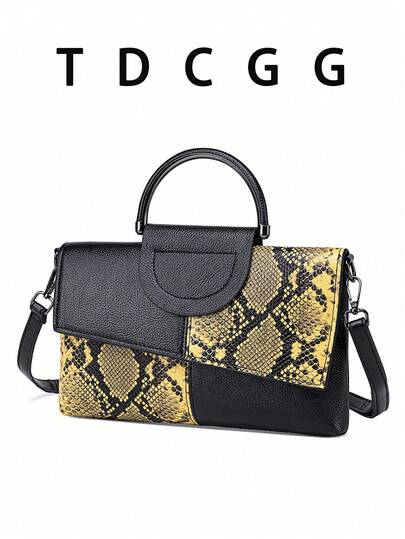 The Pattern Is Cut Randomly With The Fabric1 Piece PU Crocodile Pattern Women's Crossbody Bag, Women's Handbag, Shoulder Bag, Party Clutch Bag, Handbag, Wallet, Clutch Bag, Suitable For Dinner, Party, Party, Leisure, Shopping