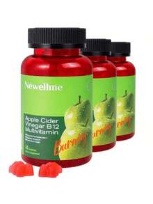 Bestseller!NEWELLME Apple Cider Vinegar Gummies With B12 |     Multivitamin Supplement |     Supports Energy & Gut Health |     Vegetarian, Non-GMO |     60 Gummies.Supplement Vitamin,Free Shipping. - 3-piece Pack - View 11