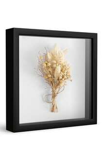 Califortree 8x8 英寸立体相框，带柔软亚麻衬里，可用于展示鲜花、门票和 3D 物品，黑色 - 黑色 - 查看 10