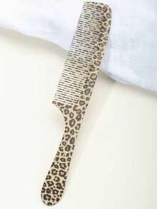 Leopard Print Double Sided Steel Pin Hair Comb, Anti-Static Smoothing Styling Comb (1Pc/4pcs) - Multicolor - View 4