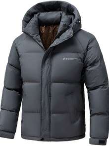 Abrigo acolchado grueso para clima frío, chaquetón de grafeno de moda para otoño e invierno - Gris Oscuro - Ver 3