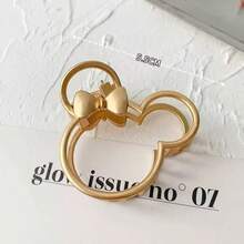 1个复古金属合金发夹，椭圆形镂空蝴蝶结设计，轻盈低敏，可爱风格发饰礼品 - 彩色 - 查看 6