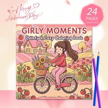 GDTME 妇女节礼物涂色书，包含可爱女孩、K-Pop粉丝应援、粉色系、虚拟偶像、心跳加速等精美原创插画，可撕下作为墙面装饰。生日礼物、返校礼物、复活节礼物、音乐节礼物、结婚纪念日礼物、房间装饰、文具，尺寸7.9x7.9英寸 - 婦女節 - 查看 18