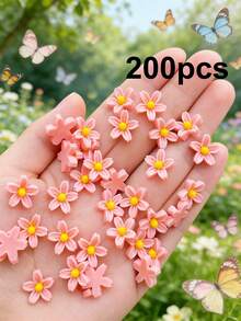 100/200/300/500/1000pcs Pack Cute Mini 0.75cm/0.29inch Flat Flower Resin Embellishments, For Jewelry Making - 100 Flowers - View 16