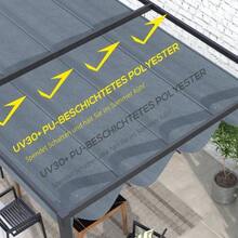 Replacement Pergola Roof, Approx. 3 X 2.5 M, Shade Cover For Pergola, Pergola Roof With UV Protection, For 3 X 2.15 M, Dark Grey - Màu xám đen - Xem 2