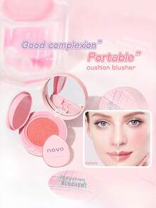 NOVO Cushion Blusher Powder Puff, Warna Natural dengan Saturasi Rendah, Hasil Akhir Matte, Cocok untuk Kencan, Tahun Baru, Riasan Sehari-hari, Tema Ulang Tahun, Awal Musim Semi, Gaya Y2K, Imut, Berkumpul dengan Teman, Warna Terbaik - 02# Almond Manis - View 4