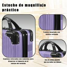 Set Maletas Kit Viaje Mano Avion 20in Con Caja  Maquillaje - Morado - Ver 5
