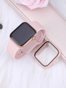 这款二合一表带兼表壳兼容 ，适用于 40mm、41mm、42mm、44mm、45mm、46mm 和 49mm 尺寸。运动休闲风格，搭配铆钉硅胶表带。配备防震防刮硬质 PC 表壳和钢化玻璃屏幕保护膜。兼容 Ultra/11/10/9/8/7/6/5/4/SE 系列。男女皆宜。柔软舒适，易于佩戴，触感灵敏。 - 粉砂色 - 查看 6