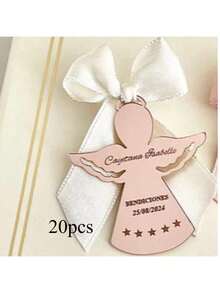 Customized Acrylic Mirror Baptism Angel Label, Personalized Gift Label, Baby Shower Name Tag, Baptism Name Tag, Return Gift Name Tag - Multicolor - View 11