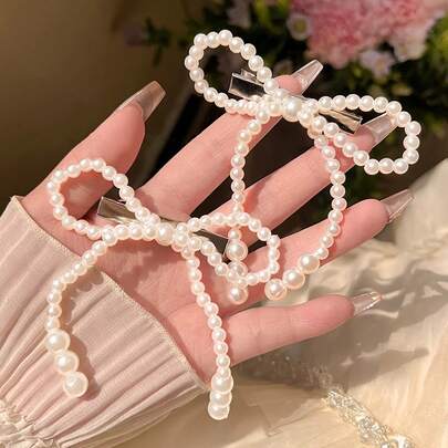 1Pc Pearl Bow Hair …