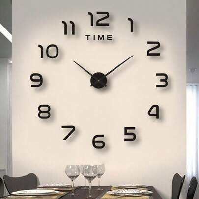 2026 Reloj de pared grande de diseño moderno 3D DIY de cuarzo, pegatina de superficie espejo de moda, decoración de pared para sala de estar