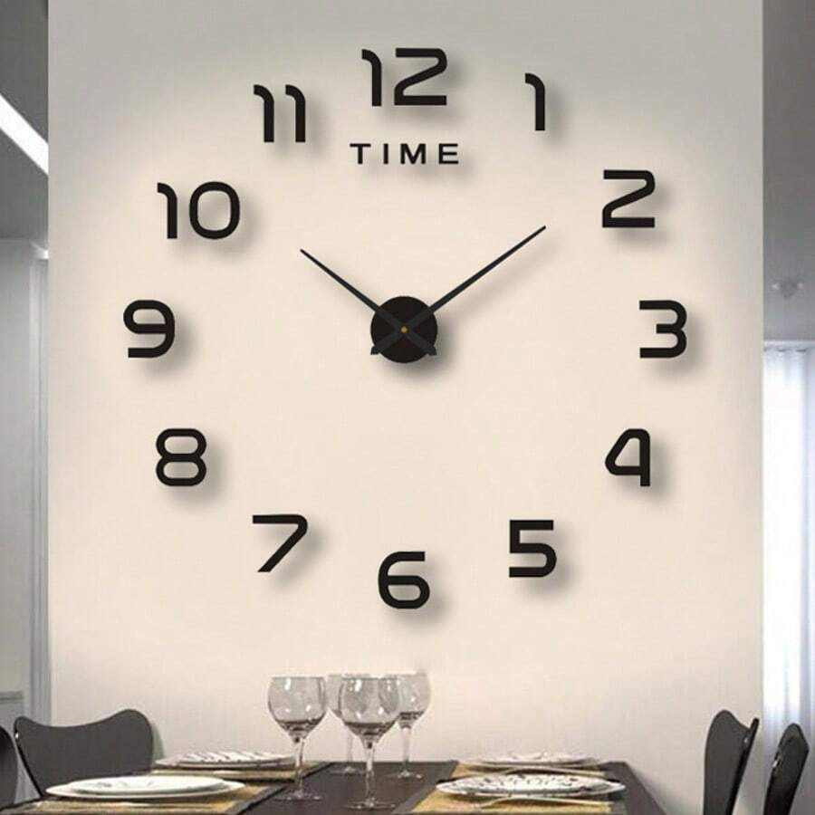 2026 Modern Design Large 3D DIY Quartz Clock, Fashionable Mirror Surface Sticker, Living Room Home Decor Wall Clock