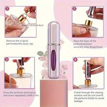 Mini Refillable Perfume Portable Mist Bottle, Refillable Perfume Spray, Pump Dispenser, Perfect For Travel And Outings (5 Ml) - Hồng - Xem 3
