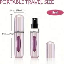 Mini Refillable Perfume Portable Mist Bottle, Refillable Perfume Spray, Pump Dispenser, Perfect For Travel And Outings (5 Ml) - Silver - View 4