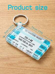 1pc Personalised Concert Ticket Keyring, Personalised Gig Ticket, Personalised Keychain, Concert Ticket Keychain, Music Keychain,Personalised Keyring, Train Ticket, Keychain, Gift, Keyring, Valentine's Day, Anniversary, Travel Love Quote - Multicolor - View 5