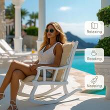 Rocking Chair Cushions, Water Resistant Glider Rocker Replacement Cushion Set For Patio Porch Garden Fits Most Standard Rockers, Beige 1PK - Beige18x1818x22Stand - View 1