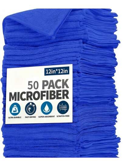 10pcs Super Absorbent Microfiber Cleaning Cloths - Odorless, Scratch-Free Kitchen And Bathroom Towels - No Power Or Battery Required