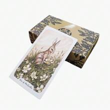 橡树、白蜡树和荆棘塔罗牌，原尺寸12x7英寸，三树塔罗牌套装，附指南书，金边天然植物塔罗牌，适合初学者，草本礼品版 - 彩色 - 查看 7