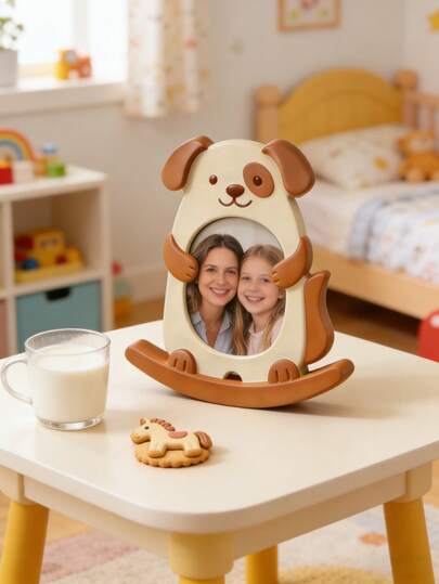 1pc Children's Photo Album, Swinging Animal Photo Frame Resin Silicone Mold, Cat Dropper Mold, DIY Home Decor Plaster Decoration Mold, Puppy Dinosaur Epoxy Resin Photo Frame Silicone Mold