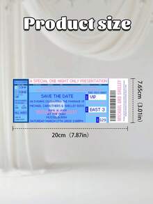 1pc Personalized Concert Ticket Wedding Invitation ,Customize Text,Custom Venue Card,Save The Date Ticket,Unique Wedding Invitation - Multicolor - View 6