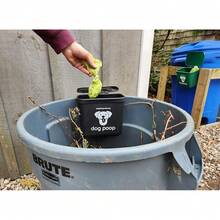 Hanging Wastebasket For Dog Poop In Black (Holds 7-14 Bags) - Qty1DogPoopBlack - View 3