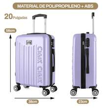 Set Maletas Kit Viaje Mano Avion 20in Con Caja  Maquillaje - Morado - Ver 3