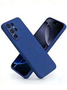 [Pure Blue] Fashionable Liquid-Like Design Phone Case, Minimalist Style, Shock-Proof And Scratch-Resistant, Compatible With IPhone 17, 16 Pro Max, 15, XR, 7/8, 15 Pro Max, 12 Pro Max, 13 Pro Max, 14 Pro Max, 13, 14, 11, 12 Pro, 14, XS, XR, 7/8P, 7/8GES2, A13 4G, A22, A21S, A52, S22 Ultra, A33 5G, 10, Phones - Blue - View 11