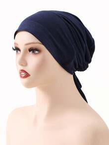 女性头巾 - 藏青-防滑綁帶帽 - 查看 4