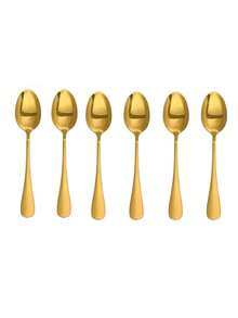 2/6件套 304不锈钢迷你特小勺，3.5英寸短柄调味勺，盐勺，粉末勺，咖啡勺 - 彩色 - 查看 10