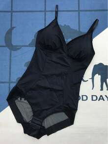 1pc Women's Shapewear, One-Piece Jumpsuit With Built-In Bra, Removable Pads, Crotch Triangle Design, Sexy Mesh Details, Abdomen Slimming, Butt Lifting, Waist Shaping, Bust Shaping, Multi-Function Jumpsuit, High Elasticity Fabric, Sculpting Women's Curves - Black - View 10